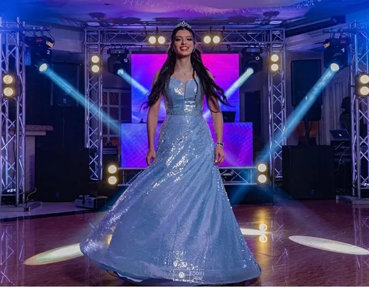 Front Row FX event production Minneapolis with LED dance floor, LED screens, lighting, sound, DJ and LED robot shows for weddings, quinceaneras, corporate and cultural events in Minnesota.