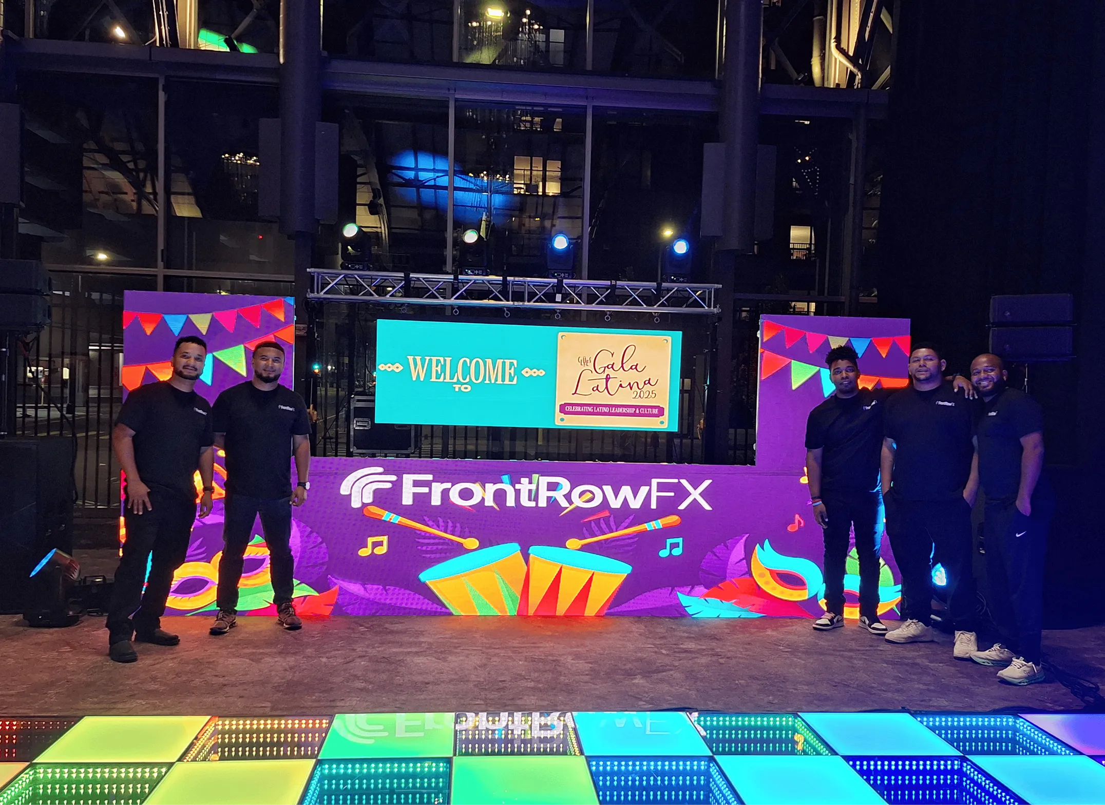Event production Minneapolis with LED dance floor, LED screens, lighting, sound, DJ and LED robot shows for weddings, quinceaneras, corporate and cultural events in Minnesota.