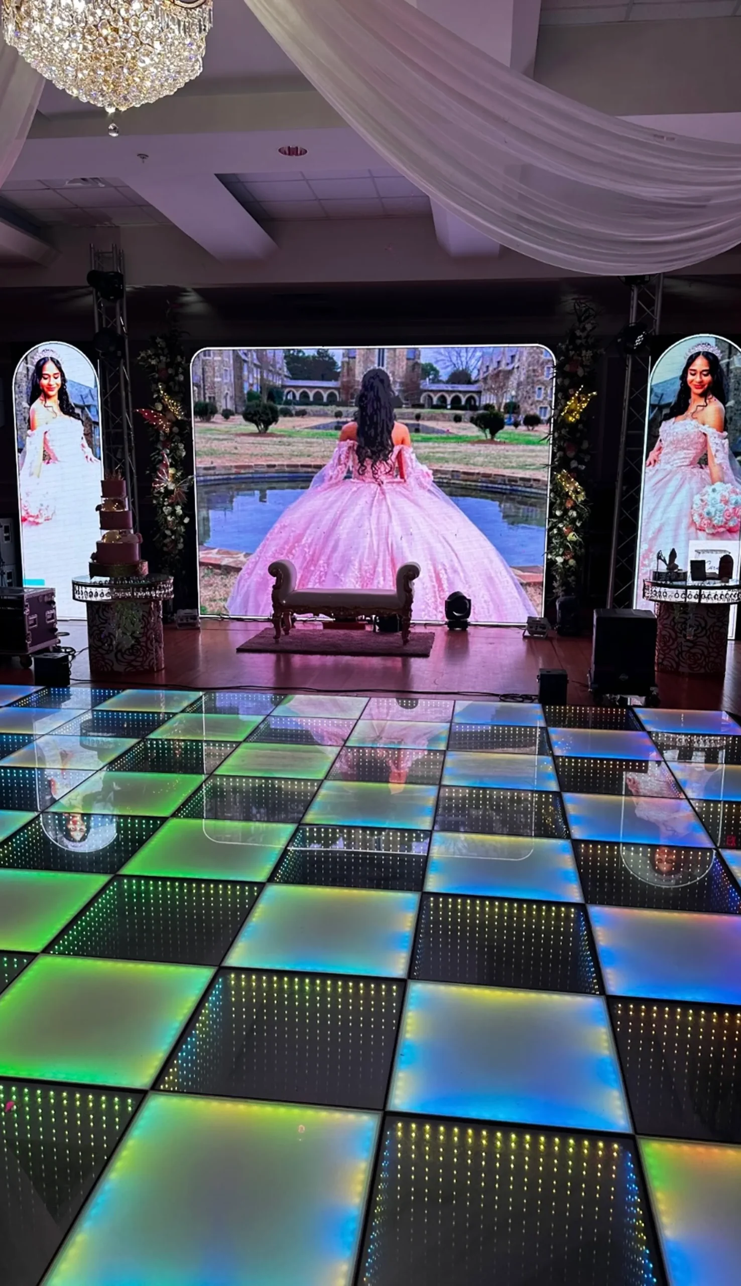 event production minneapolis led dance floor led screens lighting sound dj led robot wedding quinceanera corporate events