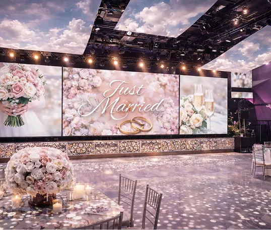 event production minneapolis led dance floor led screens lighting sound dj led robot wedding quinceanera corporate events