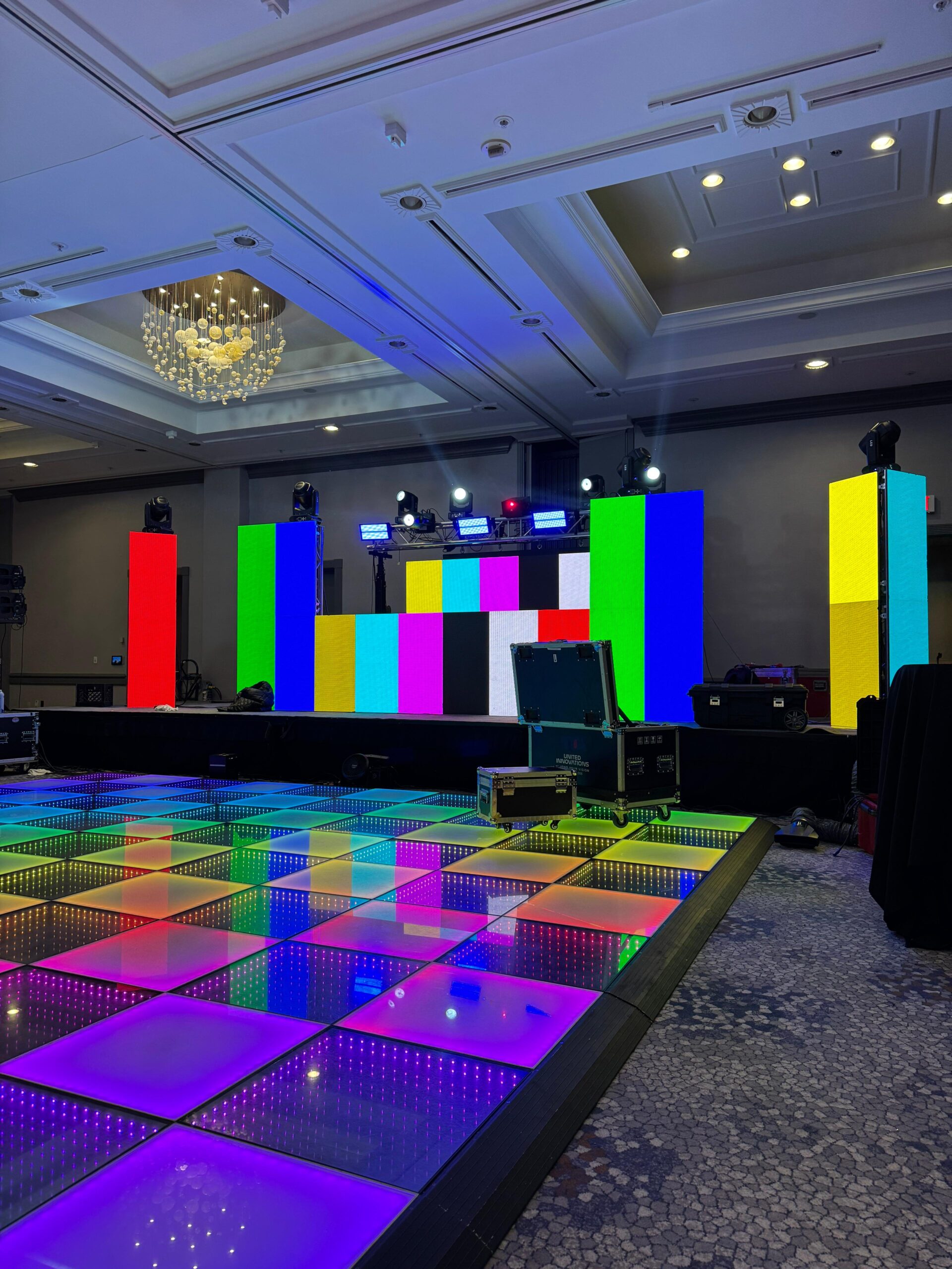 led dance floor event production minneapolis dj lighting setup wedding