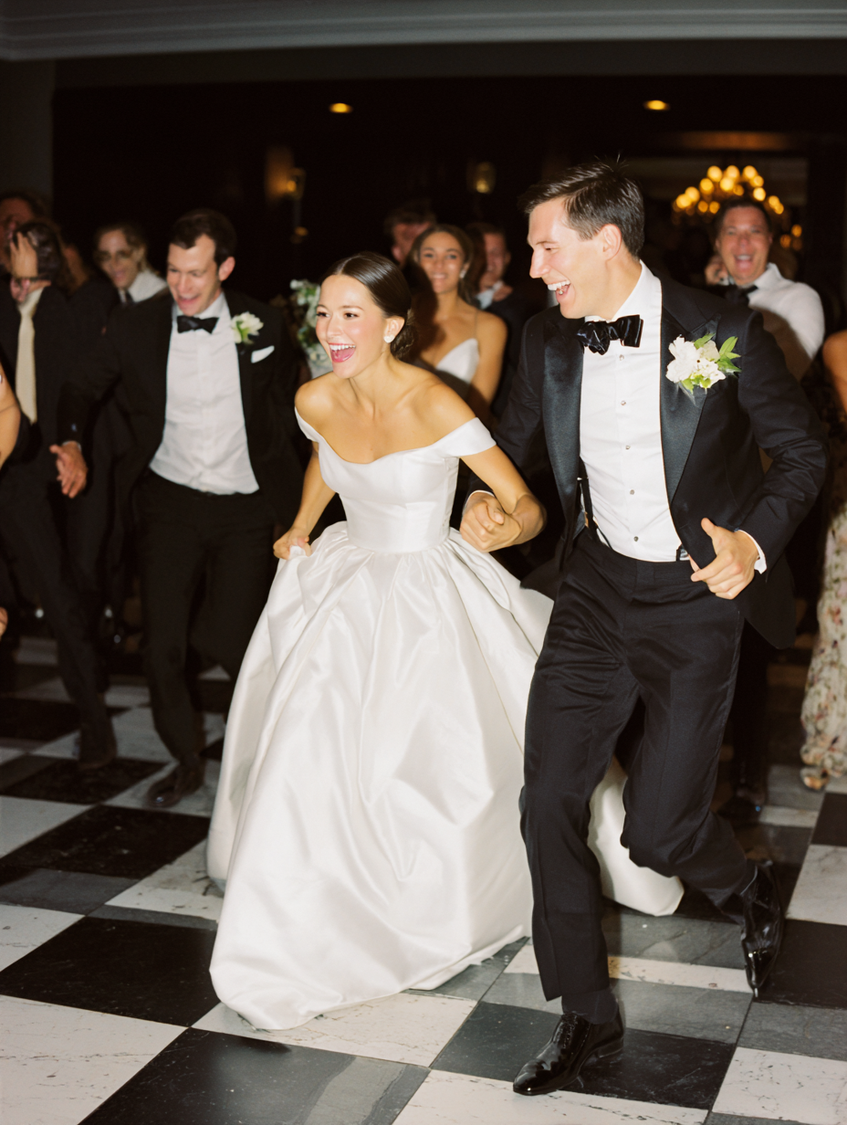 Elegant wedding reception with lighting design and guest experience